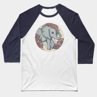 Little Elephant in soft vintage pastels Baseball T-Shirt